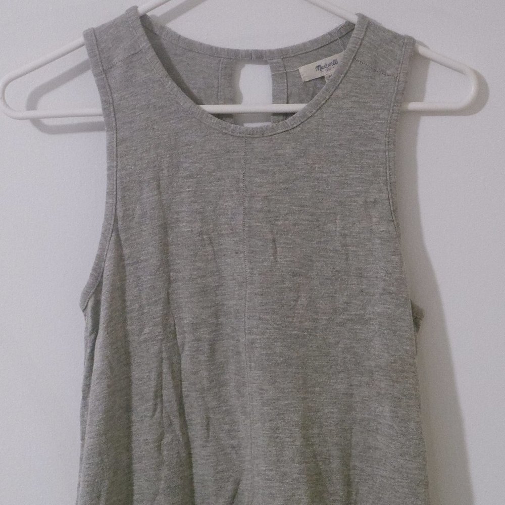 Madewell Gray Tank with Keyhole and False Layers